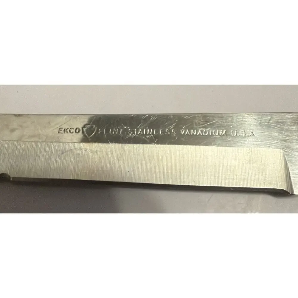 6 Echo Forge Stainless steak Knives Wood Handle Vintage